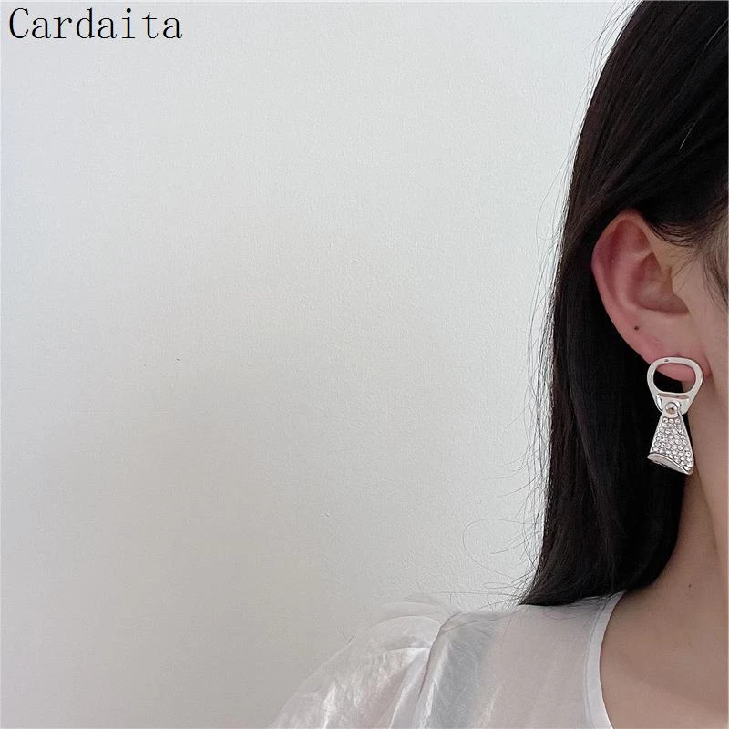 铜合金锆石耳饰 可乐盖潮酷耳钉耳环气质耳饰 女韩国易拉罐盖时髦