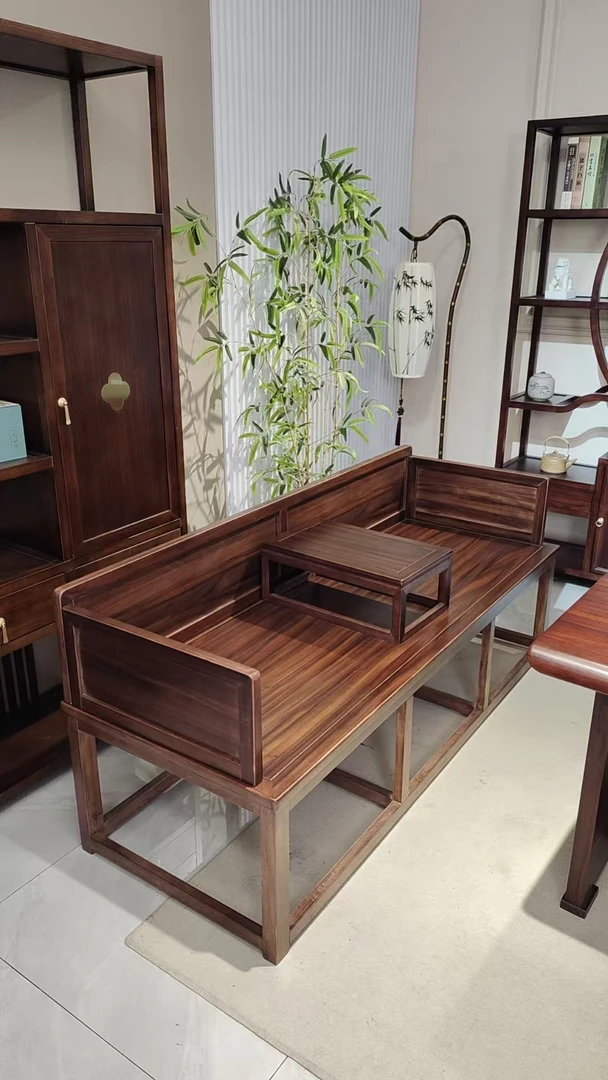 新中式全实木如意罗汉床客厅书房茶桌配套罗汉床简约轻奢古典禅意