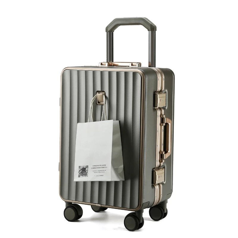 中宽杆行李箱大容量密码箱男女铝框拉杆箱万向轮结实耐用旅行箱子