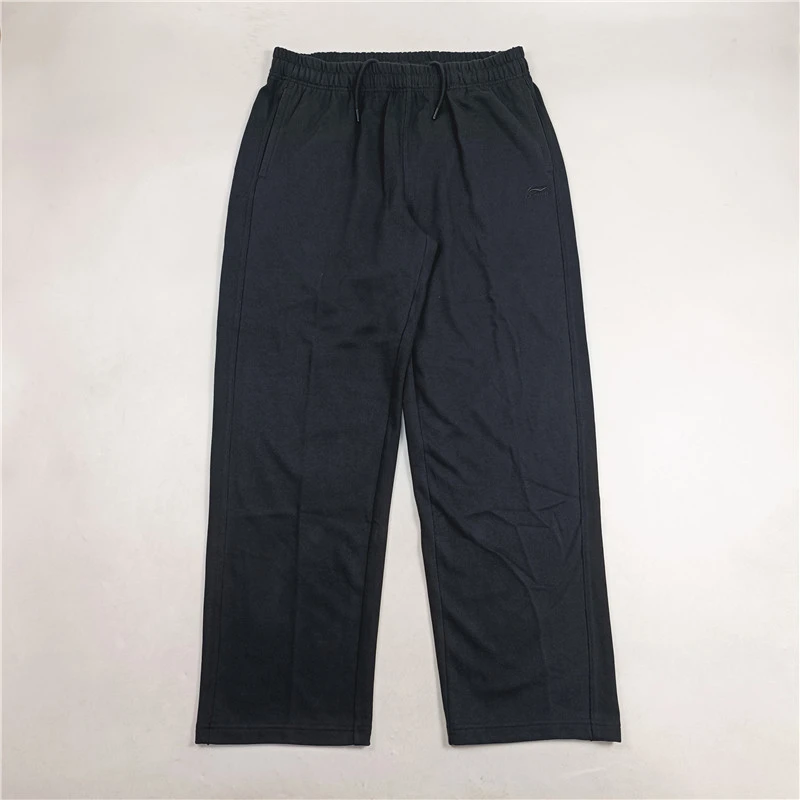 李宁卫裤男款夏运动系列舒适透气简约宽松运动长裤AKLU683-B品