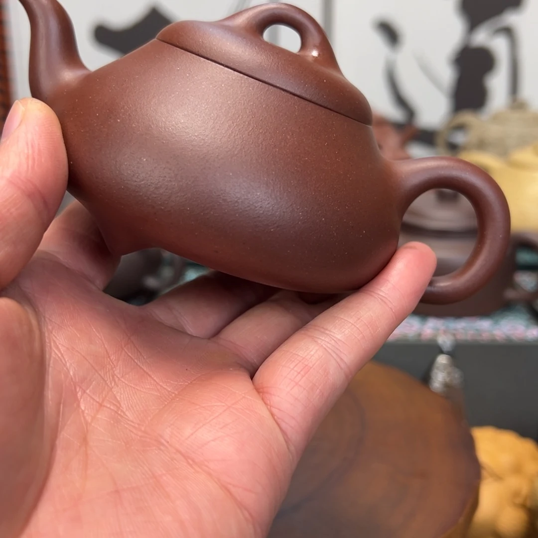 紫砂茶壶跃**春汉棠石瓢手工泥底槽清