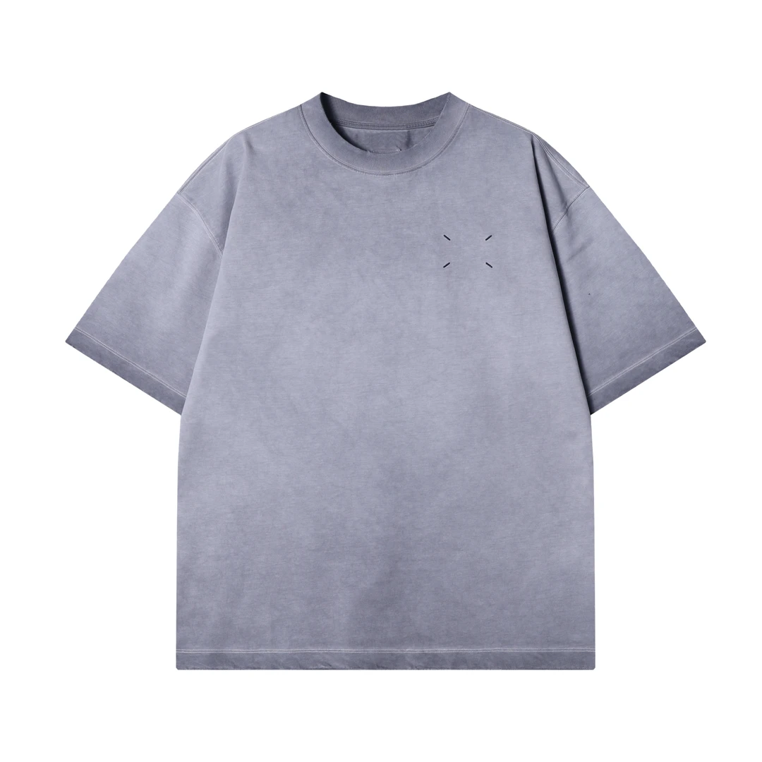 夏季新款时尚个性美式四点刺绣后背字母印花圆领短袖T恤痞帅百搭