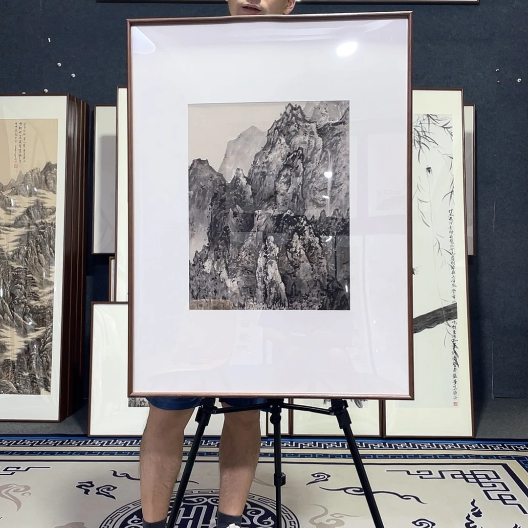 国画手绘画作品带框