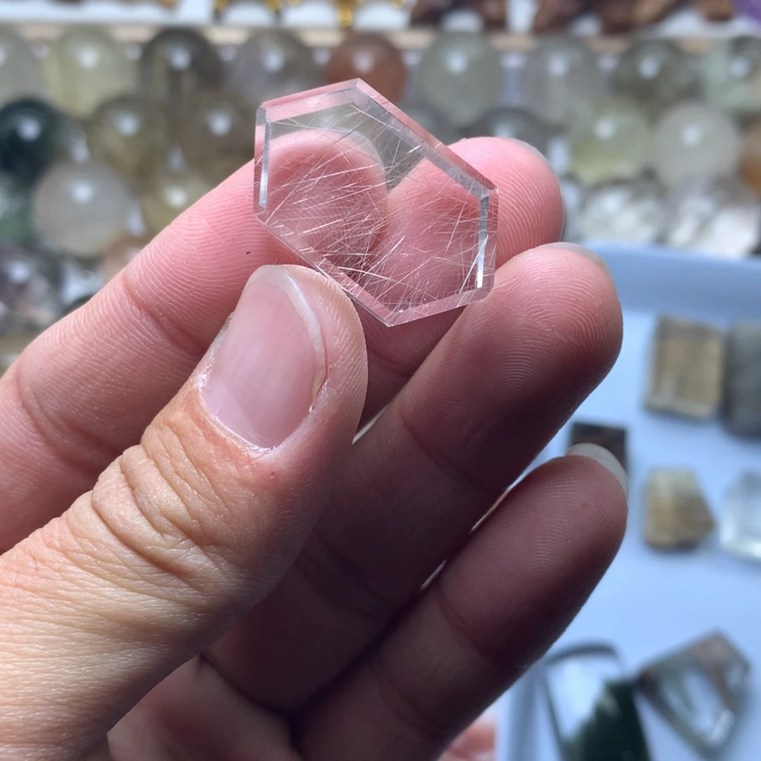 水晶珠宝半成品未镶嵌O****a银发吊坠