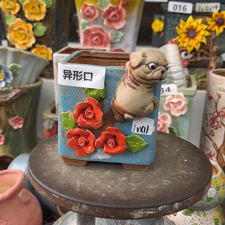 紫砂花盆粗陶材质多肉花盆