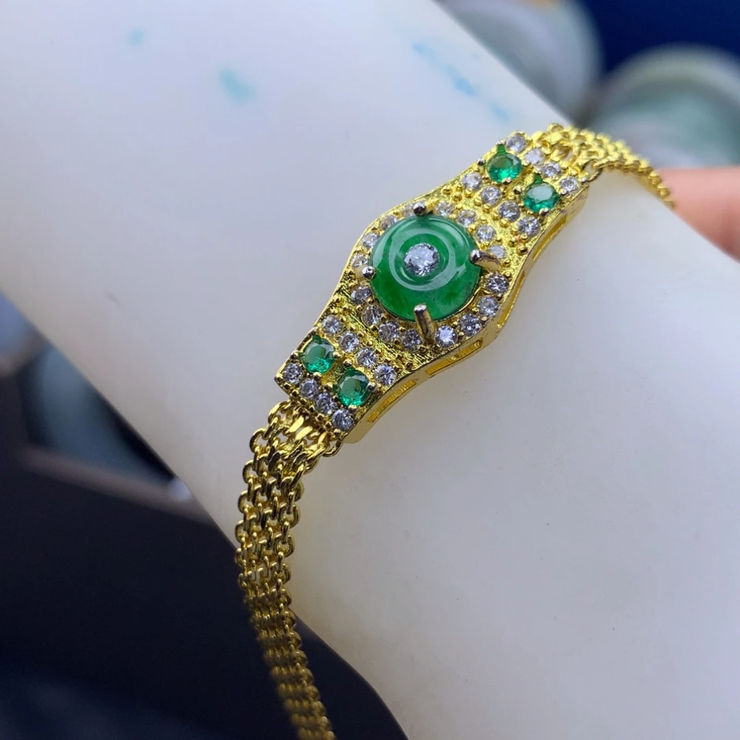 翡翠未镶嵌挂件手链