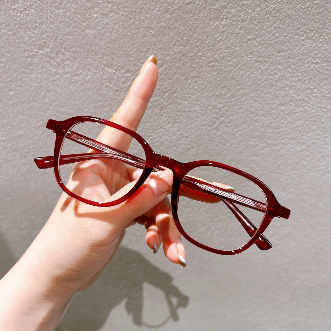 【5684】红韩版复古多边形小框眼镜女素颜风可配近视镜超轻ins网红