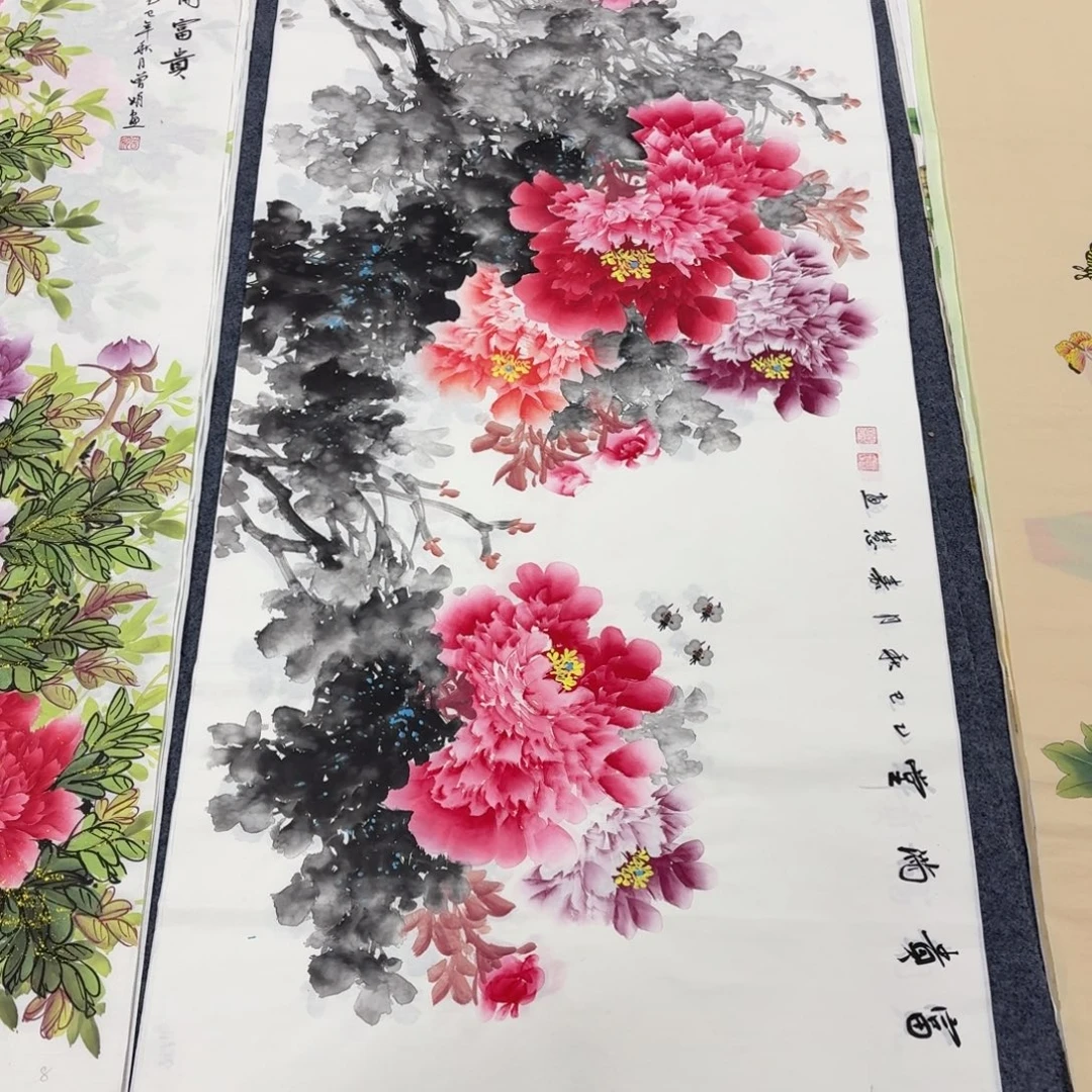 国画140×70手绘画画画画