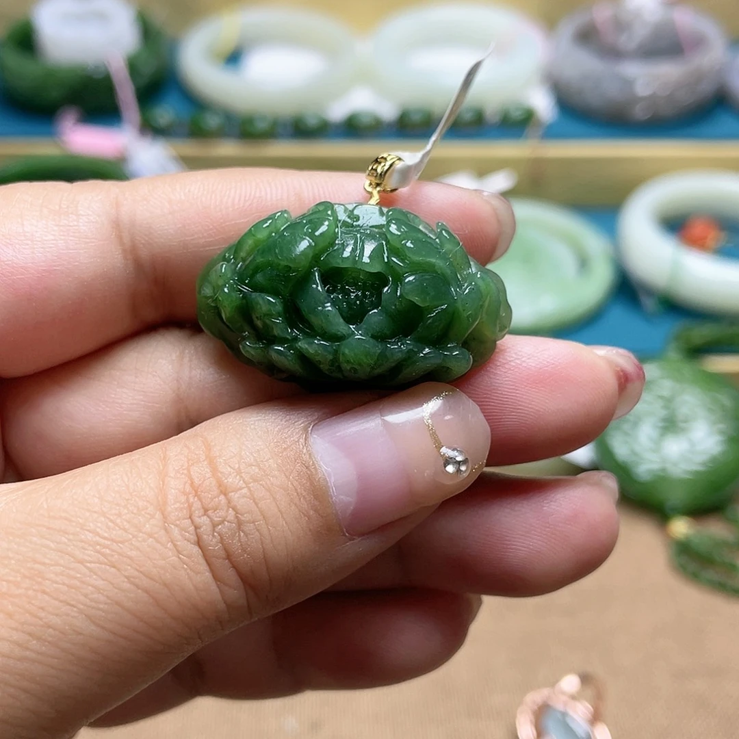 【闪购商品】和田玉吊坠银S925镶嵌