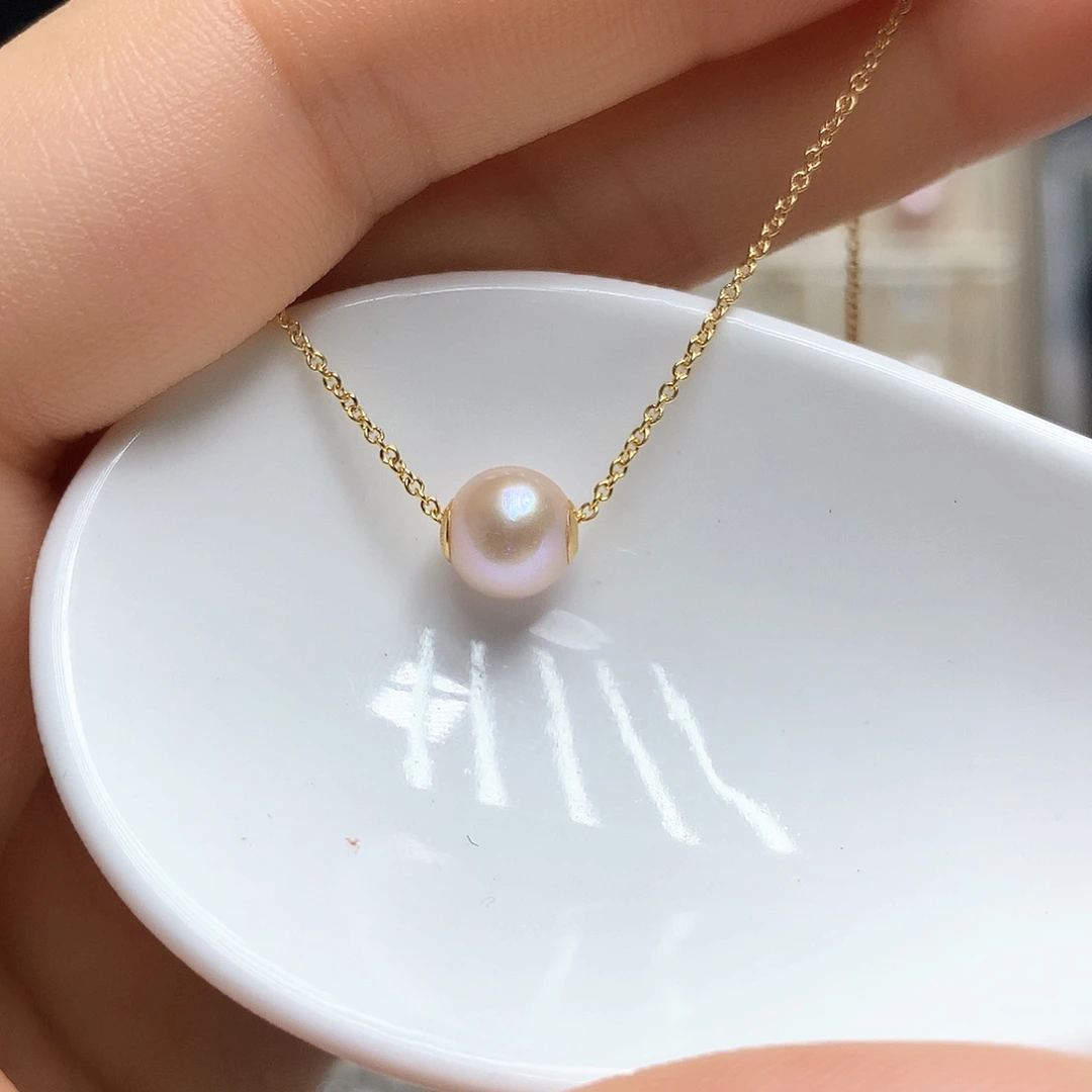 淡水珍珠18K金镶嵌颈饰