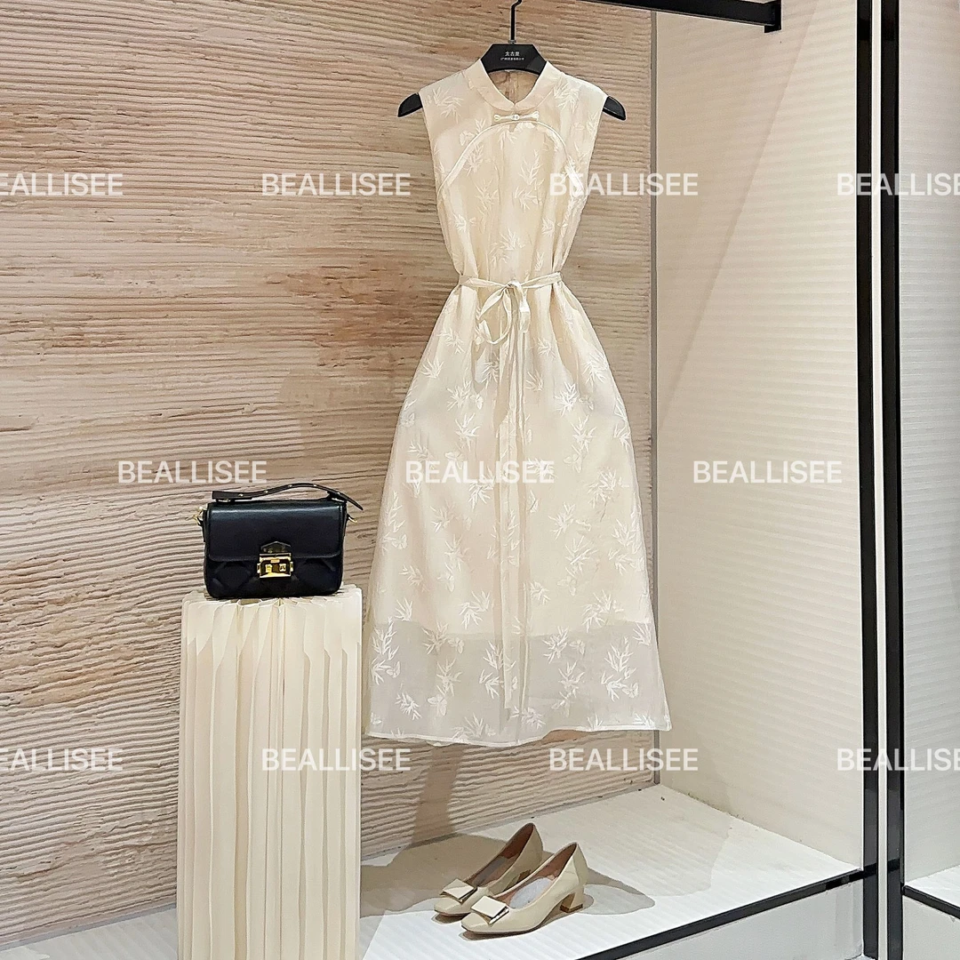 【宠粉价】夏季新款无袖显瘦国风优雅气质宽松连衣裙W-A638