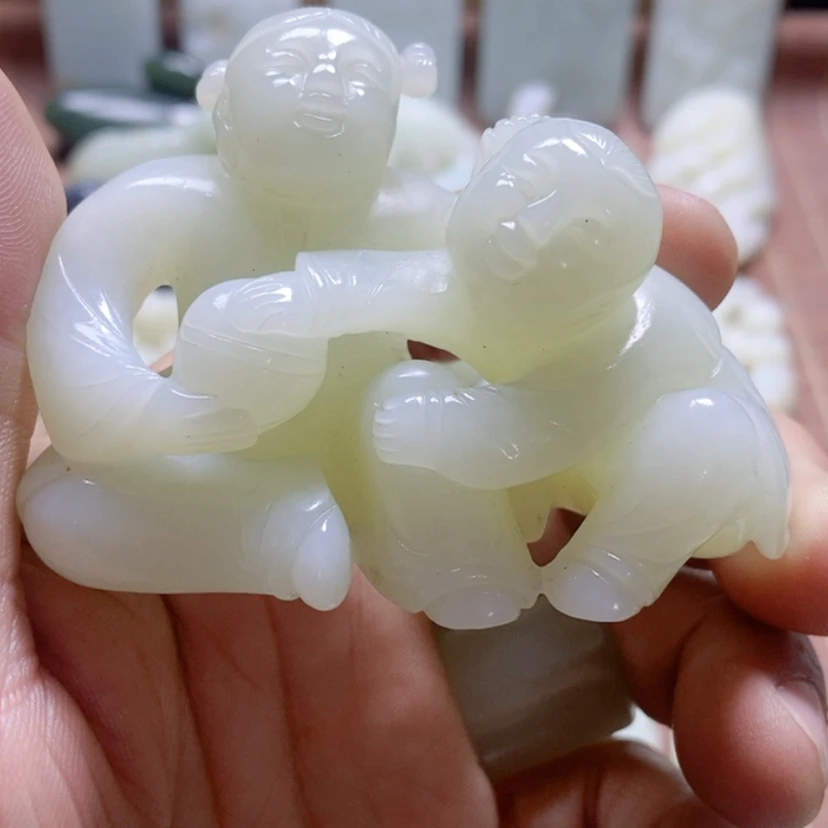 【闪购商品】和田玉未镶嵌挂件挑***子