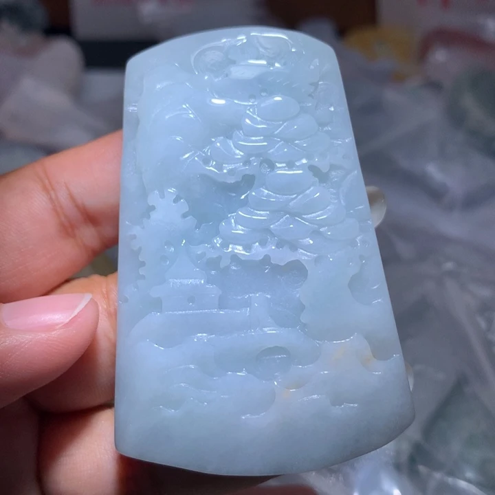 翡翠未镶嵌颈饰保真天然A货翡翠