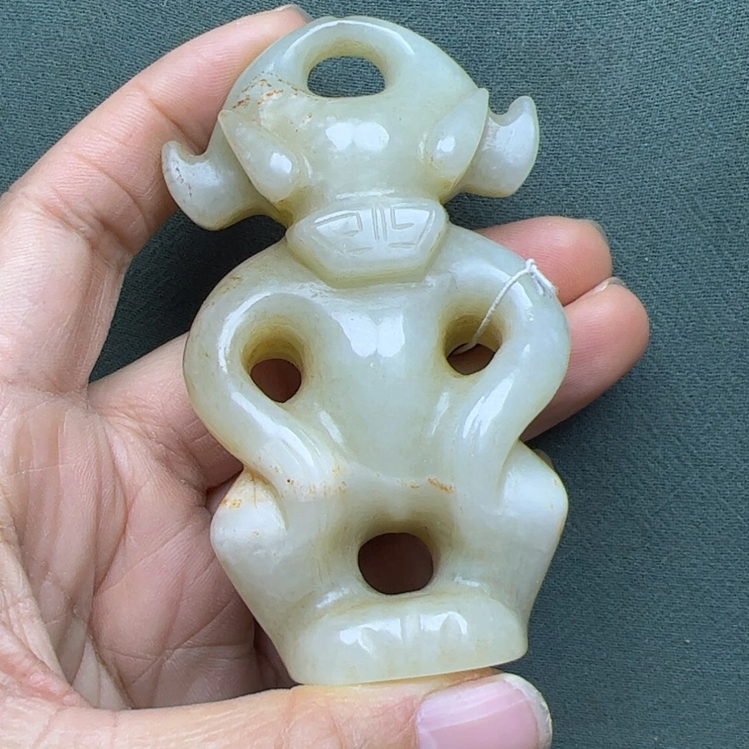 和田玉把件未镶嵌秋**语