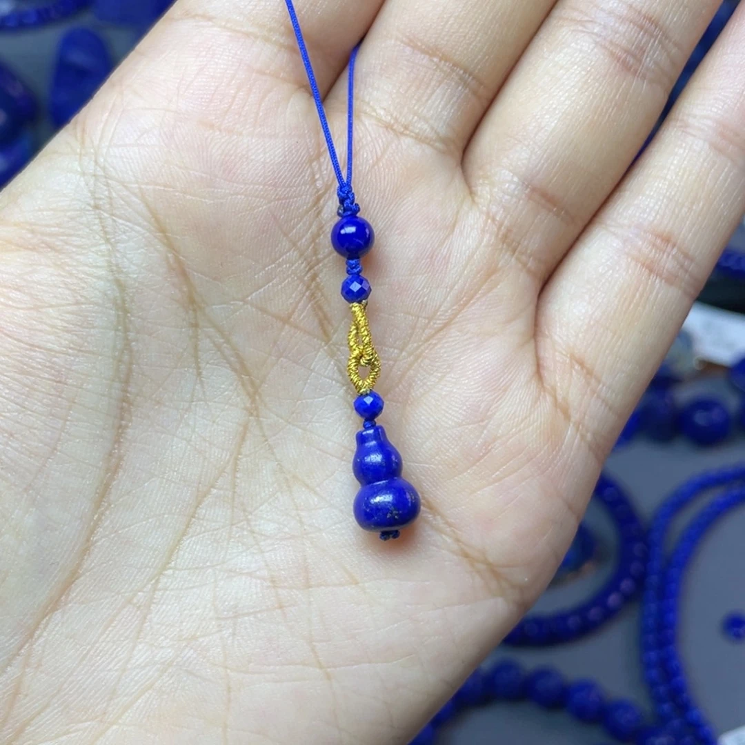 青金石未镶嵌葫芦挂件