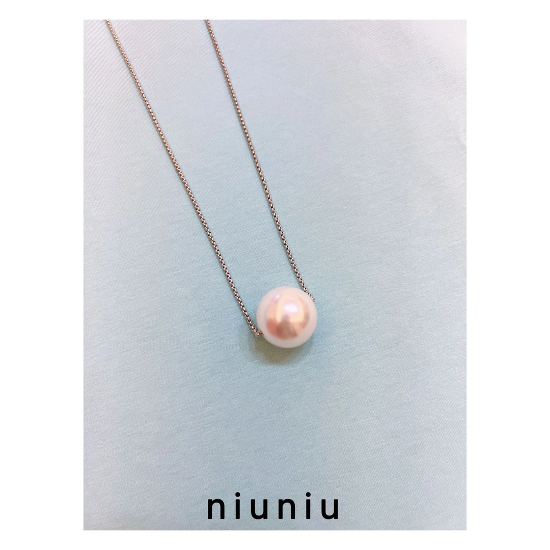 钛钢项链 niuniu妞妞/『一个大珍珠』时尚轻奢简约白色珍珠吊坠项链