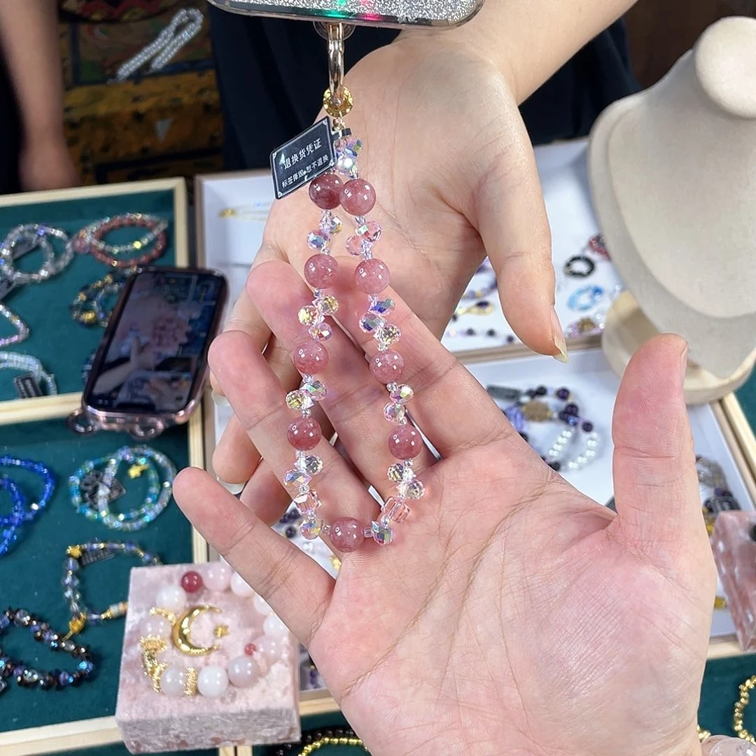 水晶手链银S925镀金镶嵌