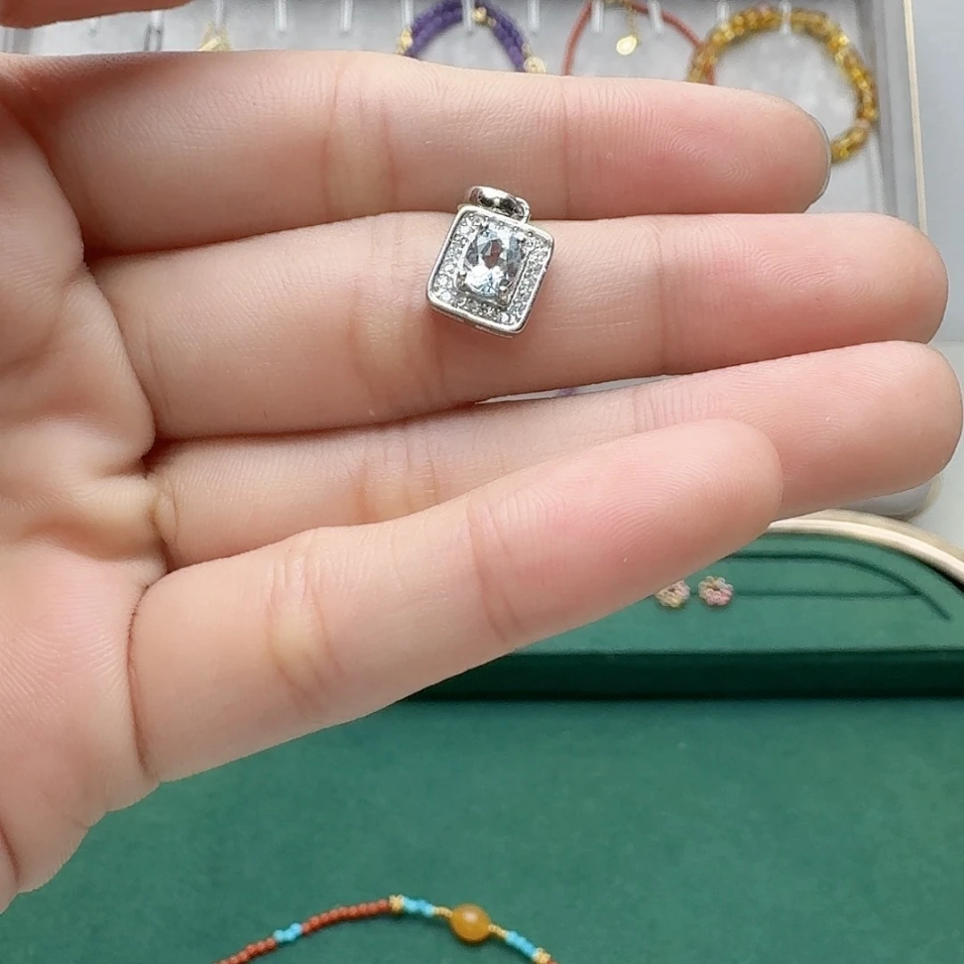 海蓝宝石颈饰银S925镶嵌——-122