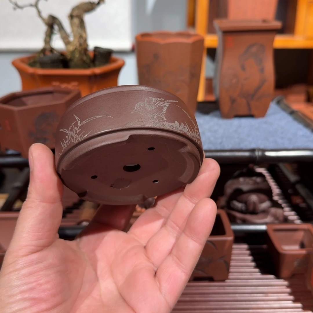 爱***初花盆紫砂原矿紫泥