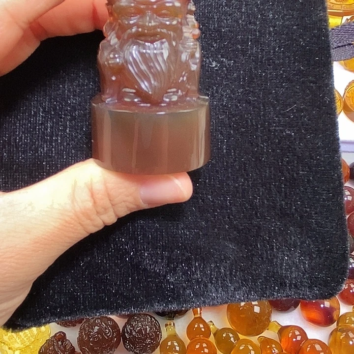 琥珀未镶嵌吊坠(不含链)天然缅甸琥珀寿星印章