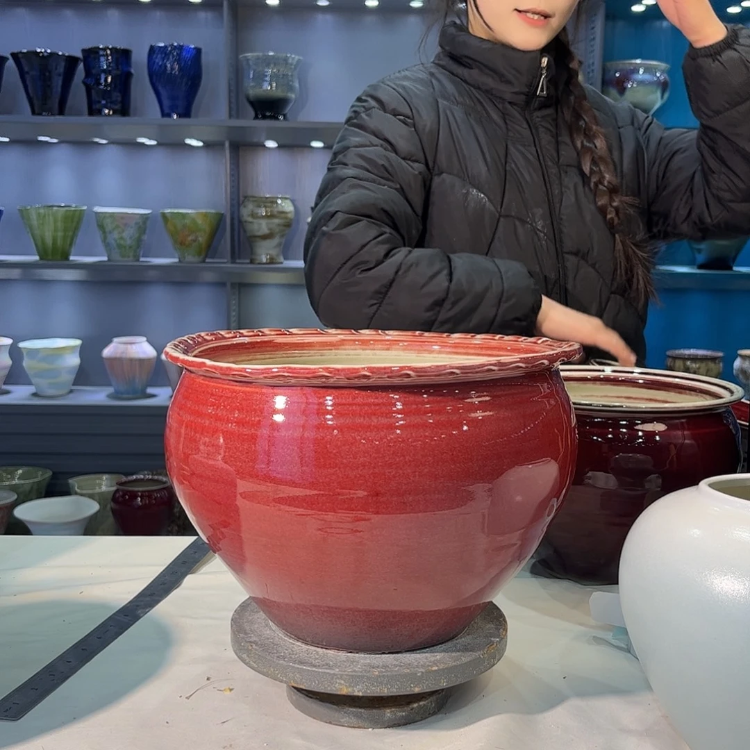 摆件陶景德镇陶瓷花盆