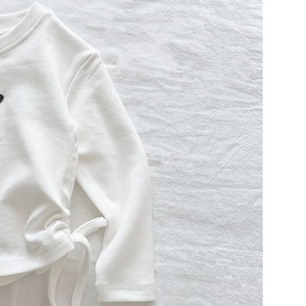 【23689BS】白色p抽绳打底衫