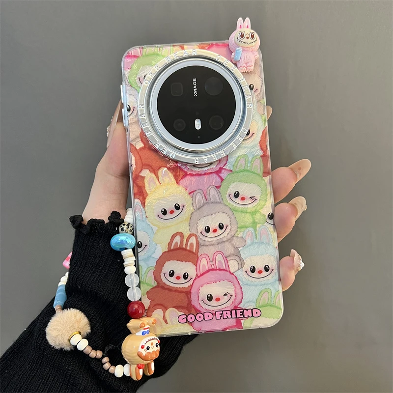 搞怪彩色立体拉布布适用华为mate70/60pro+手机壳pura70pro链条女