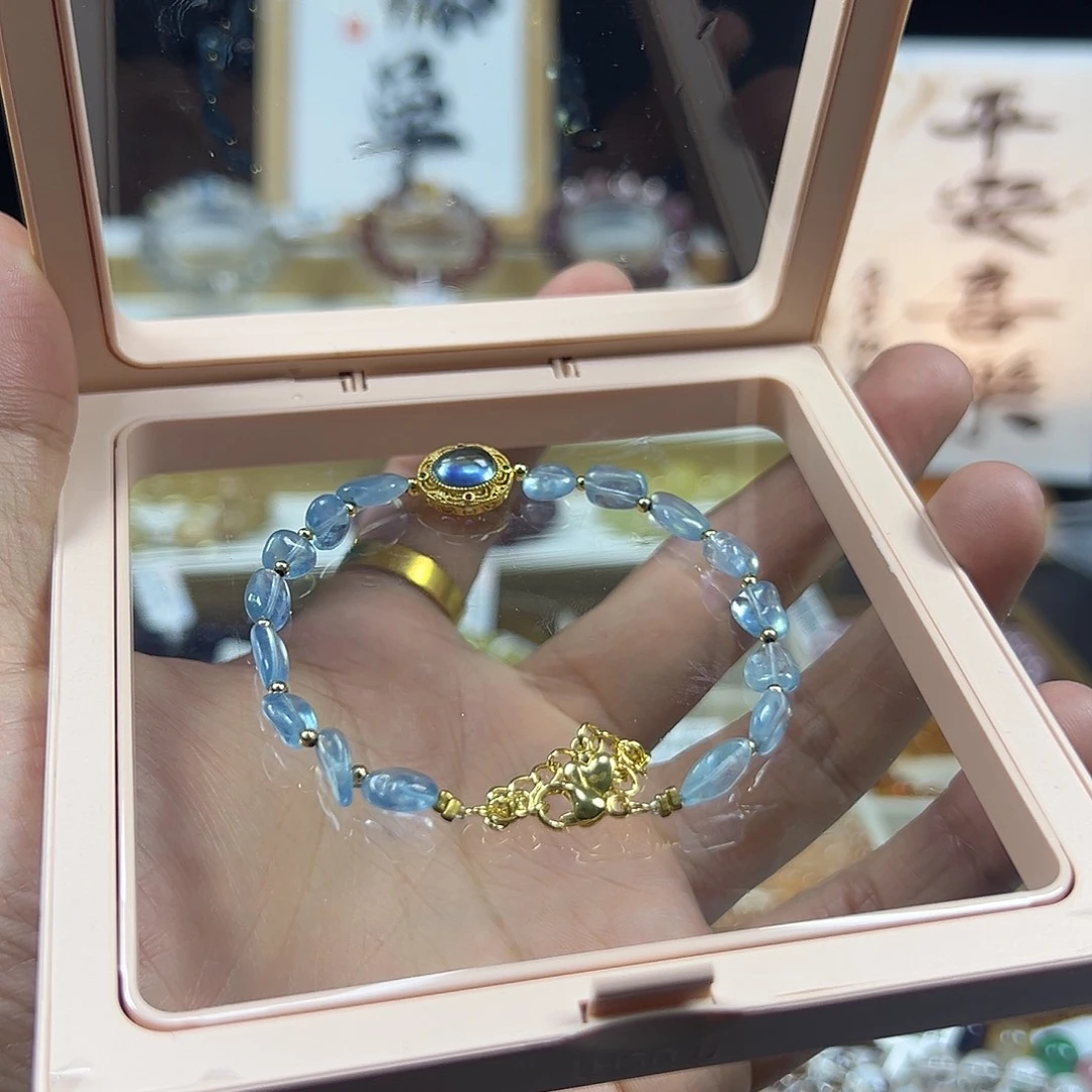 兰***花手链水晶未镶嵌海蓝宝