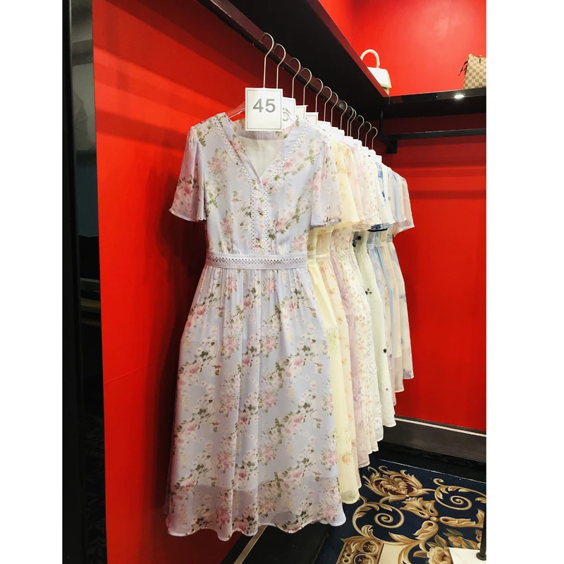 601夏季新款法式碎花连衣裙修身显瘦收腰裙子轻奢时尚气质长裙