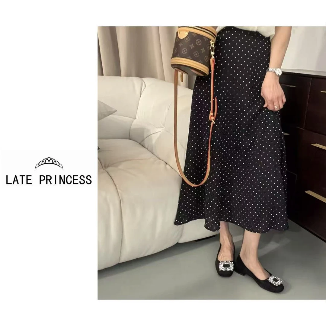 LATE PRINCESS【波点半裙】夏季新款复古波点中长款鱼尾裙