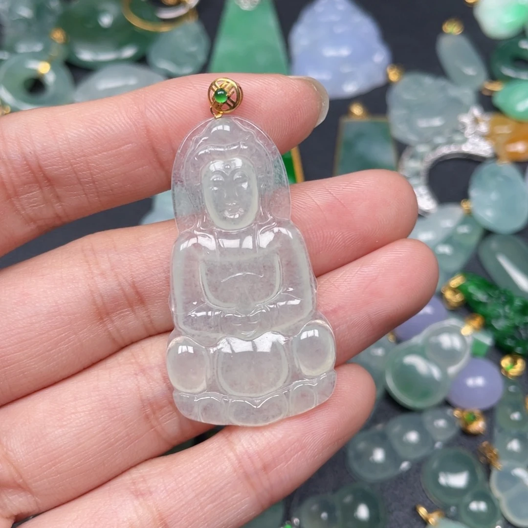 翡翠颈饰18K金镶嵌翡翠