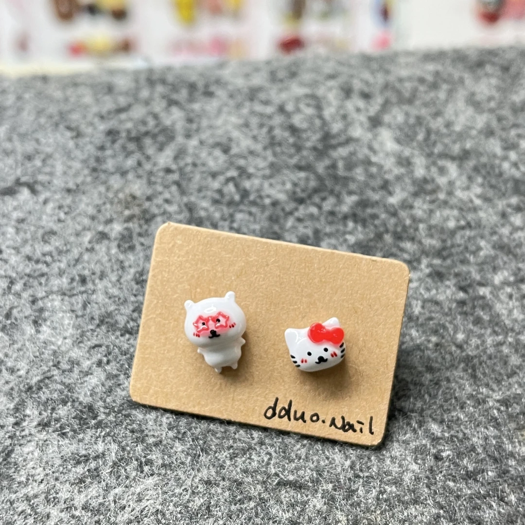 合金耳饰 自嘲熊kt美乐蒂耳钉耳夹no退no换 默认微瑕 耳针镀925银