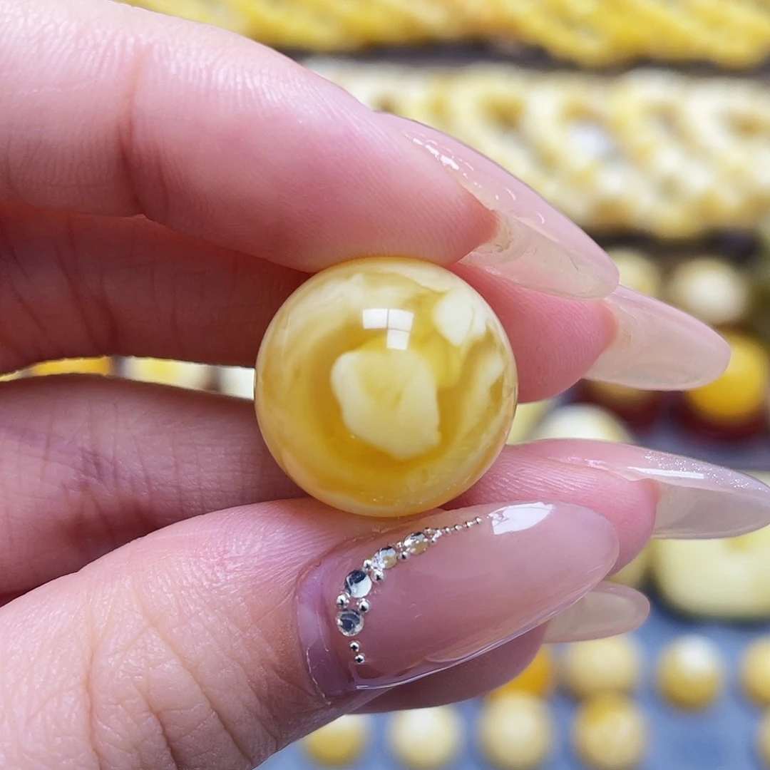 未镶嵌琥珀裸石蜜蜡圆珠17.5mm微瑕