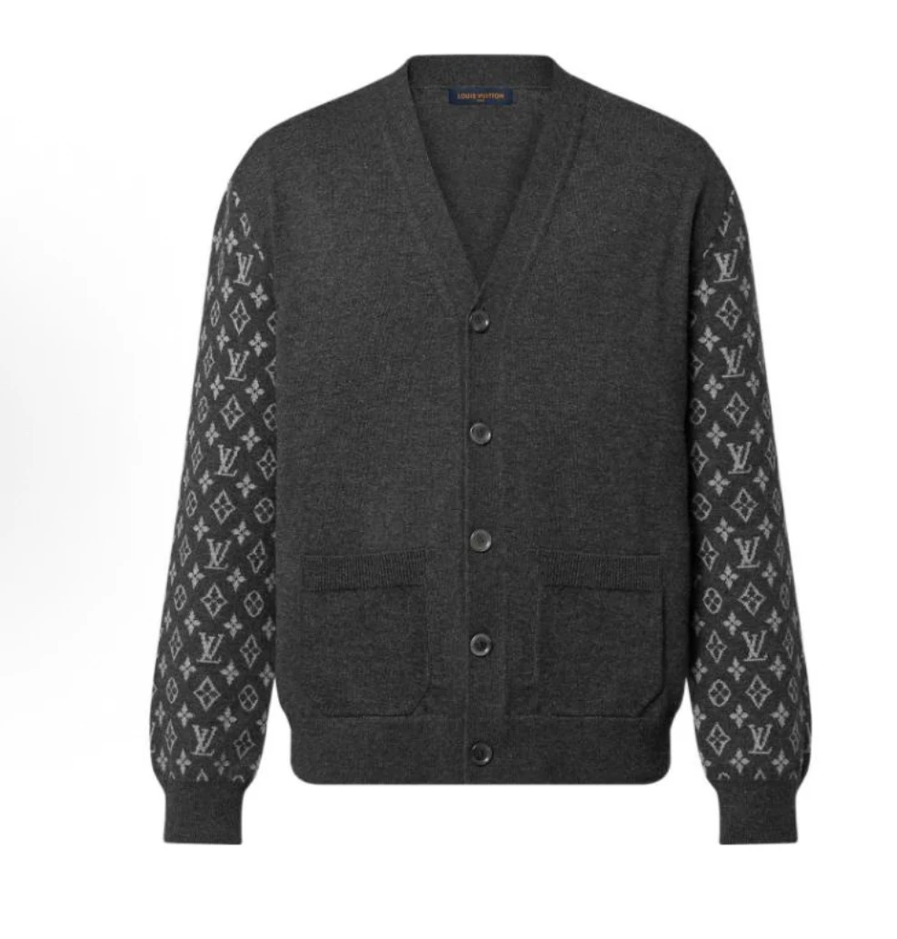 全新未使用 LouisVuitton/路易威登 23新款 袖口满印Logo开衫XL