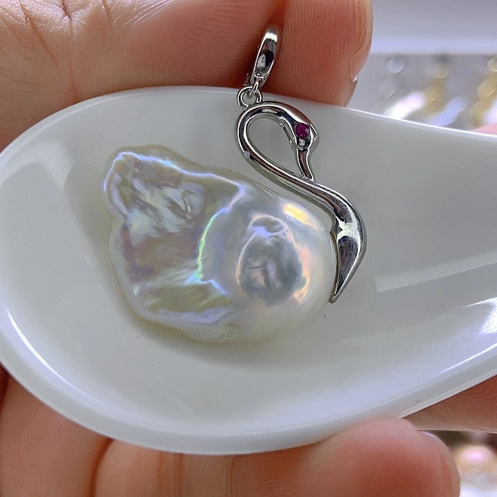 淡水珍珠银S925镶嵌颈饰70