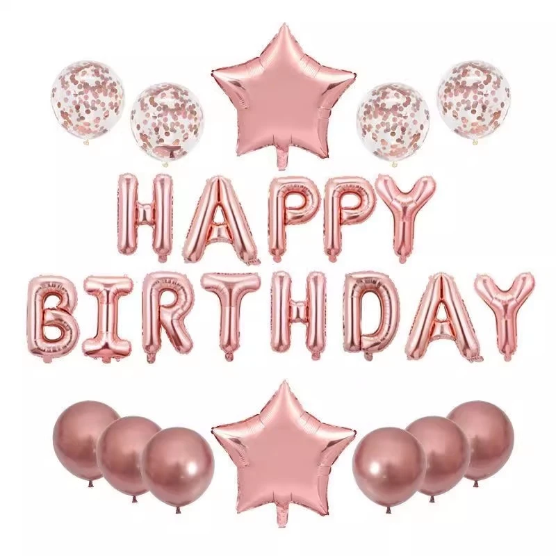 happybirthday生日快乐英文字母铝膜气球儿童派对室内外场景装饰