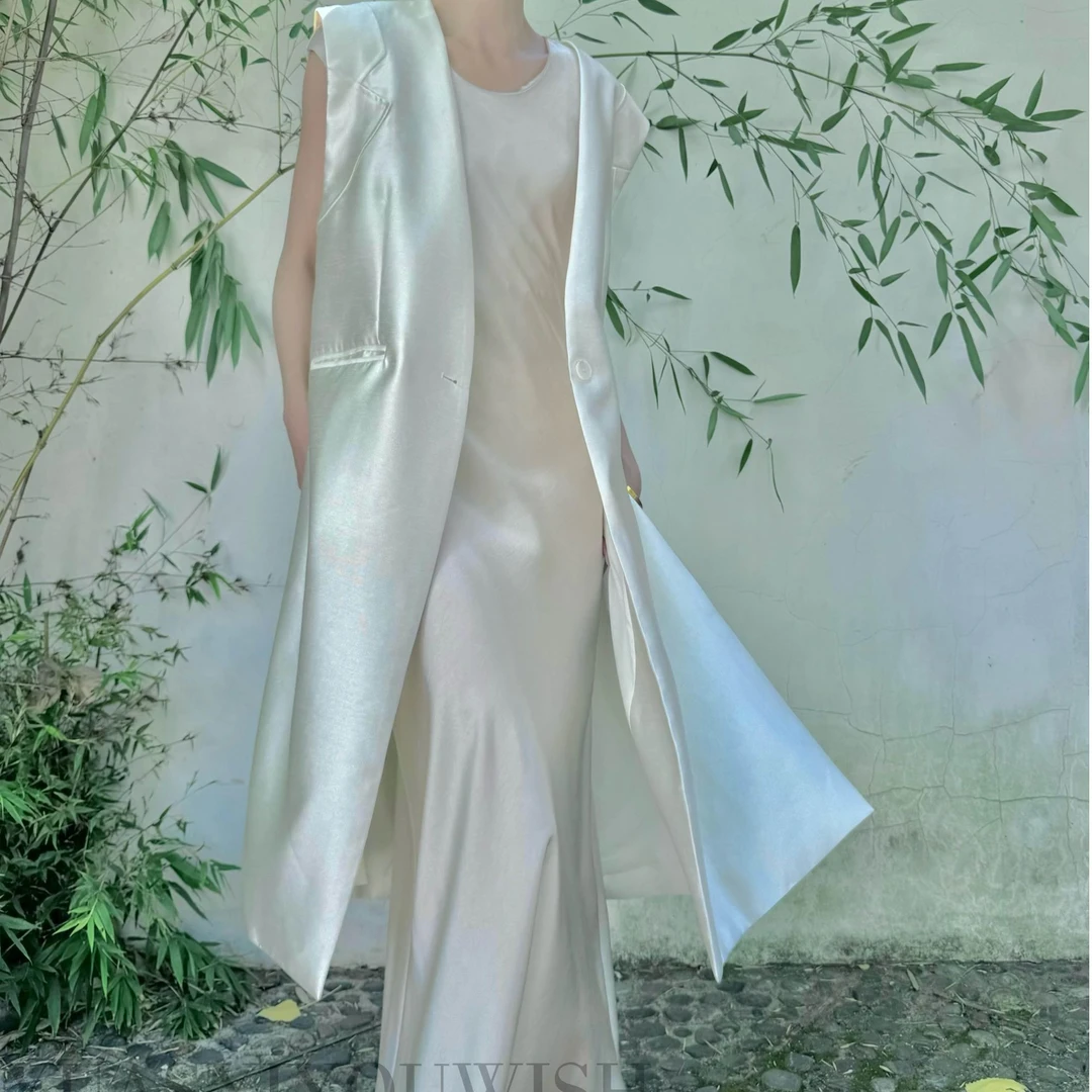 YUASYIYOUWISH|“冬山”设计师版型长款V领无袖西装马甲