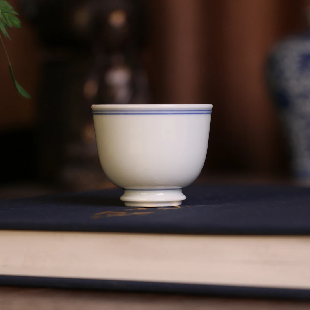 景德镇官方甄选 逸古堂 星枢釉雅足小元宝杯