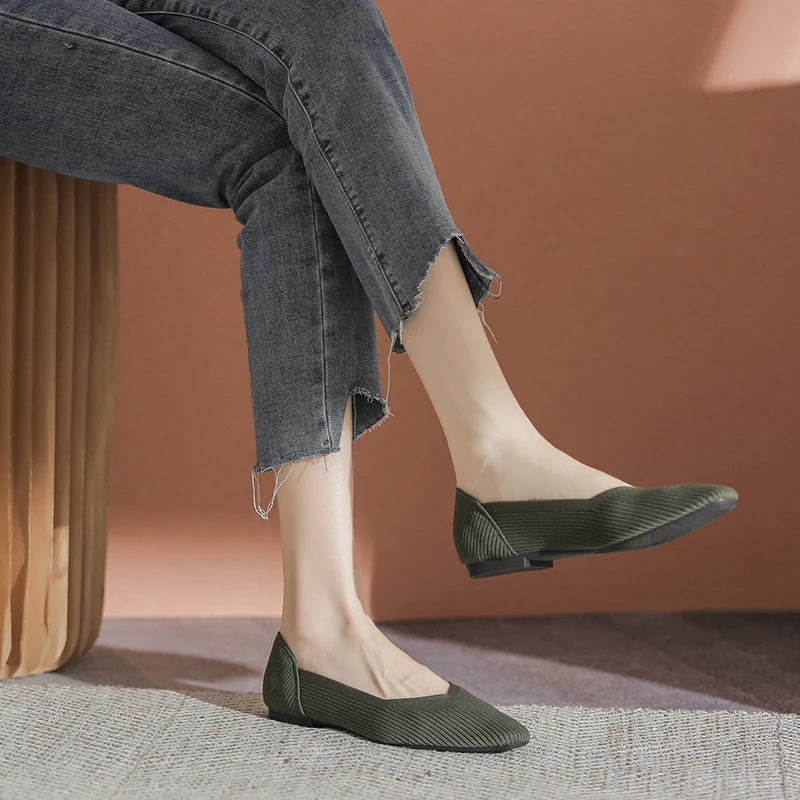 日系王妃平底单鞋新款尖头浅口软底舒适一脚蹬平底鞋女单鞋