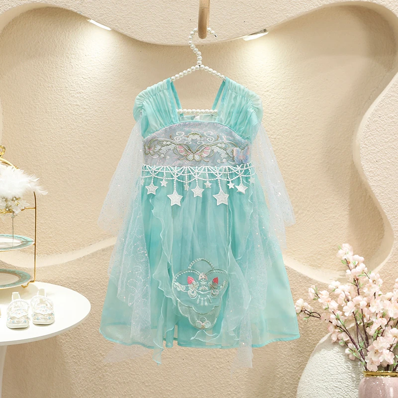 汉服女童连衣裙夏季中国风儿童民族风小女孩公主裙中国风夏款裙子