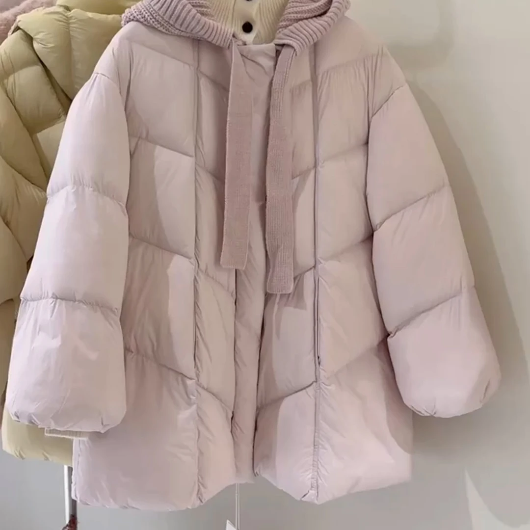 甜美粉色泡芙棉服女2025冬季新款韩系高级感百搭简约气质保暖外套