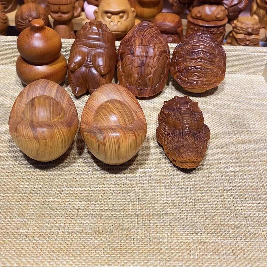 柏木（崖柏）?*刀崖柏手把件，共7件