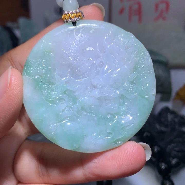 翡翠未镶嵌颈饰保真天然A货翡翠