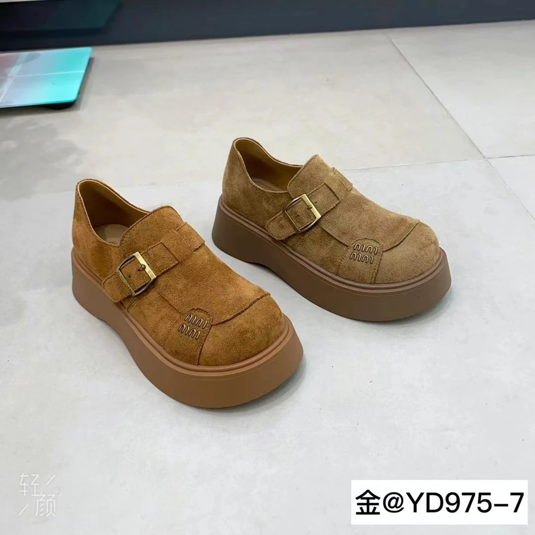 【975-7】厚底勃肯鞋女2025新款春季乐福鞋配裙子复古博肯女鞋