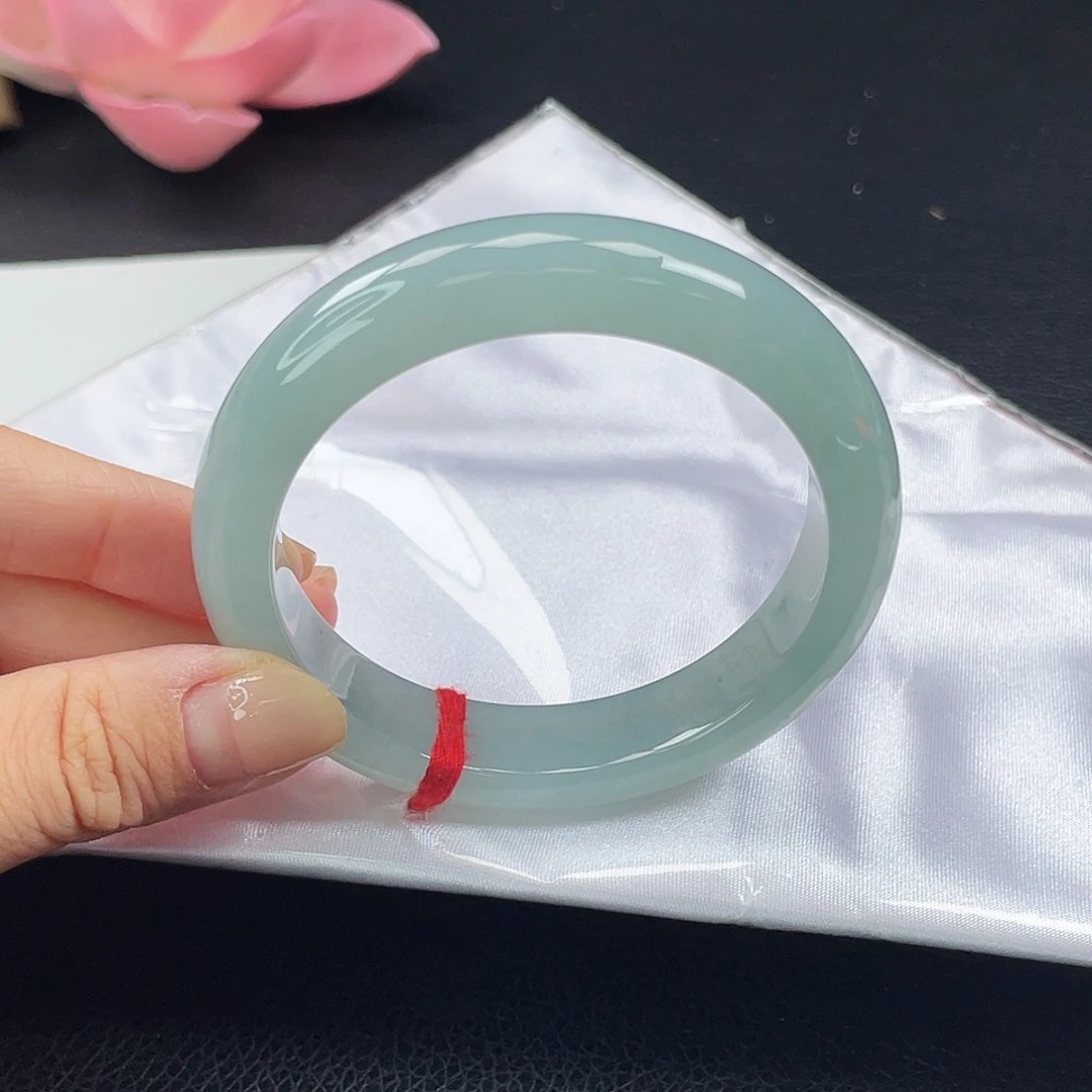 未镶嵌手镯翡翠海蓝之谜蓝底5681