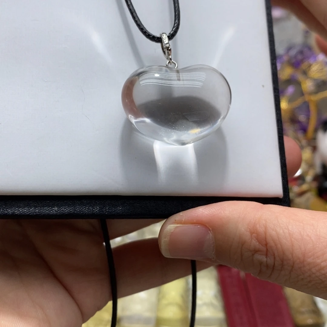 银S925镶嵌水晶吊坠(赠链)白水晶吊坠