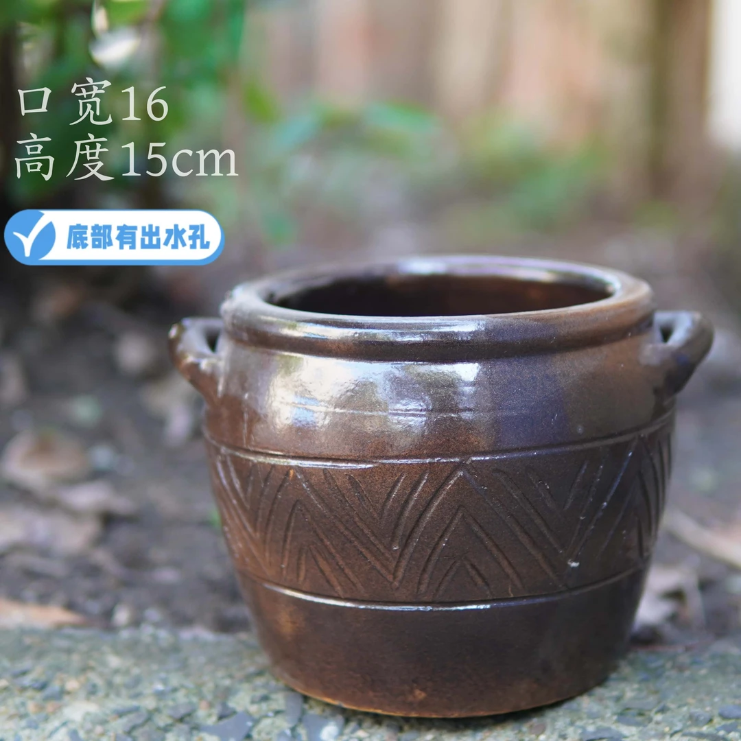A99多肉花盆大口径手工陶罐紫砂拼盘透气多肉绿植家用陶瓷粗陶