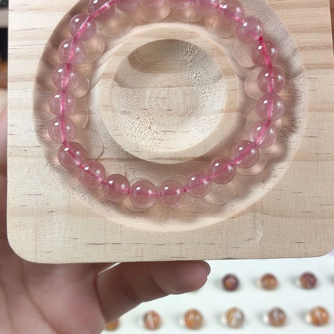 银S925镶嵌手链水晶草莓晶