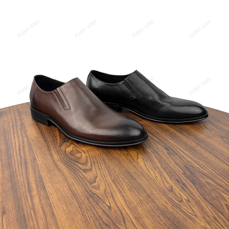 男士头层牛皮英伦风商务软底软面舒适透气小皮鞋