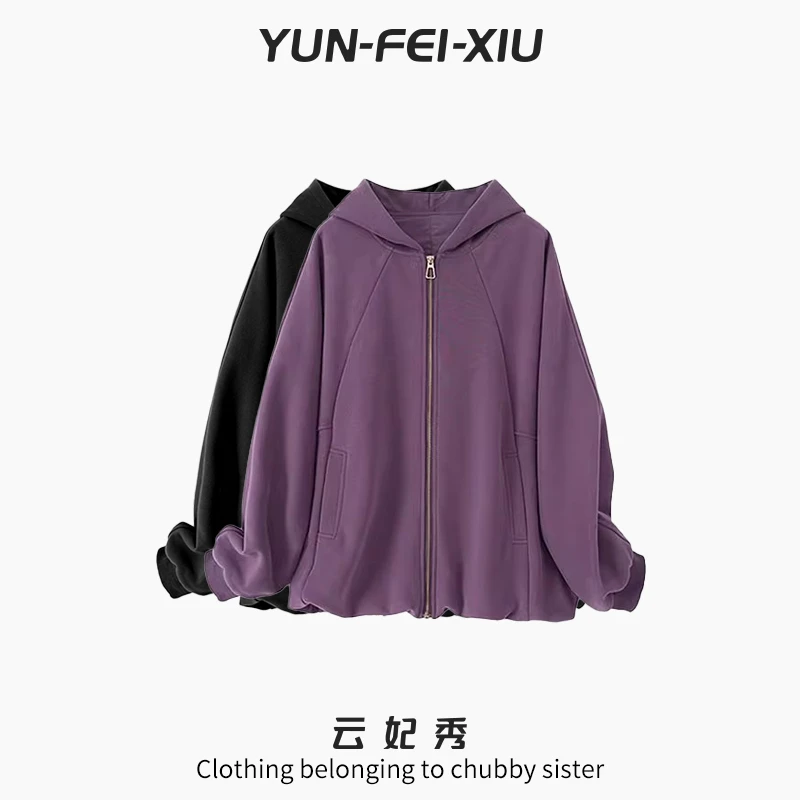 云妃秀大码女装卫衣时尚休闲胖妹妹显瘦宽松百搭减龄上衣秋季3518